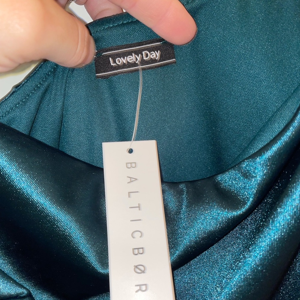 Emerald One Shoulder formal dress NEW